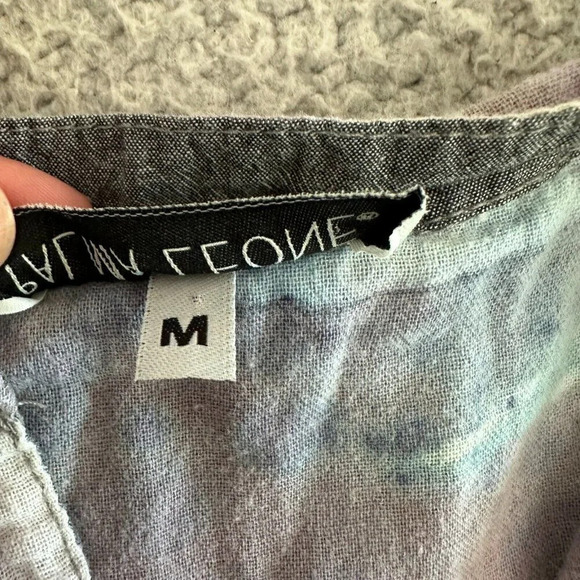 Palma Leone Shirt Dress Womens Medium Tie-Dye Artsy Boho High Low Hem‎ Beach - Picture 4 of 13